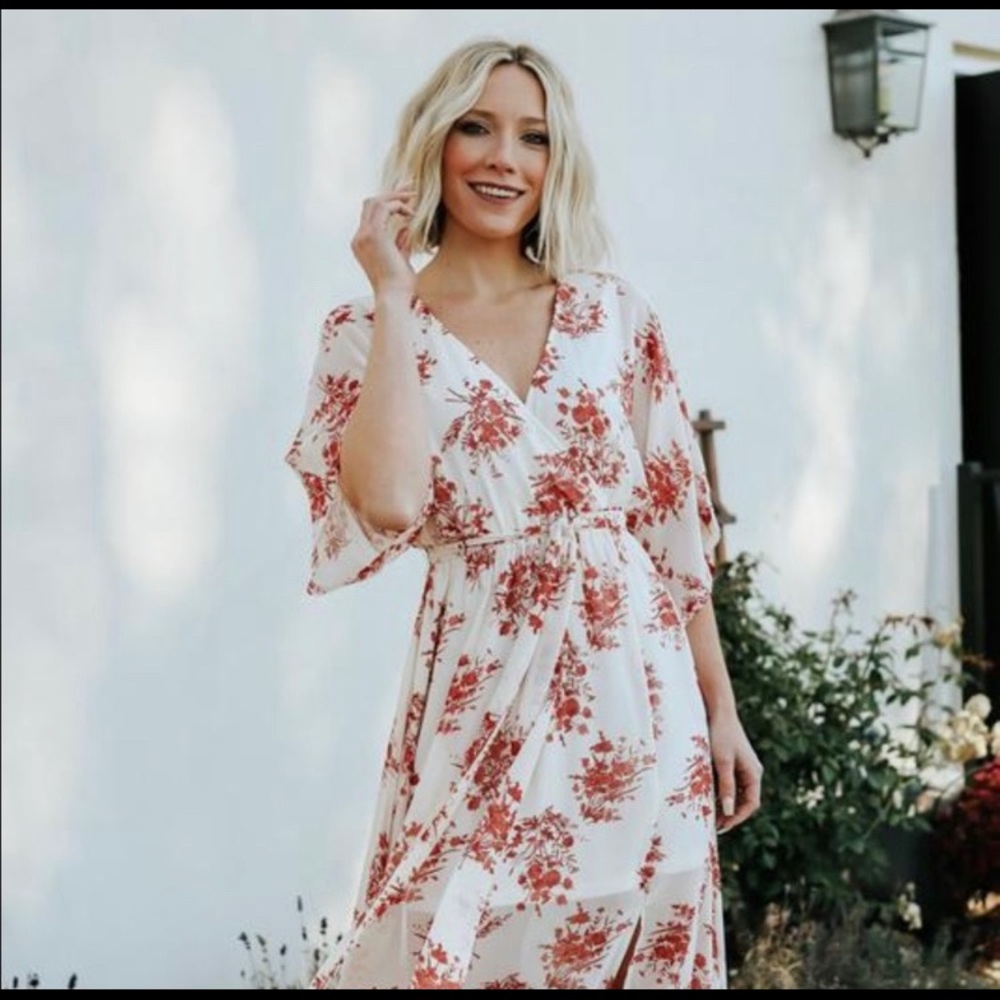 Baltic Born Kia Red Floral Maxi Dress